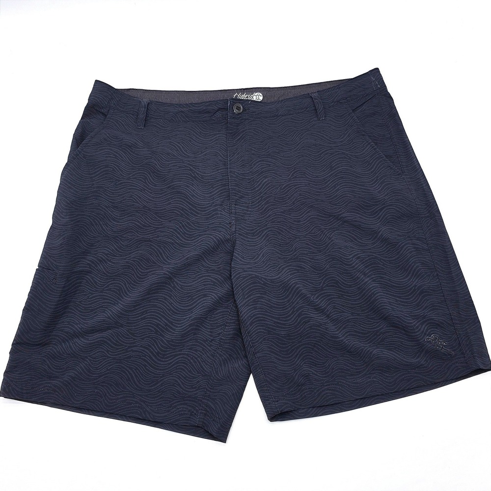 DaHui Hybrid Collection Mens 40 Shorts Charcoal Gray Wave Print Board Shorts